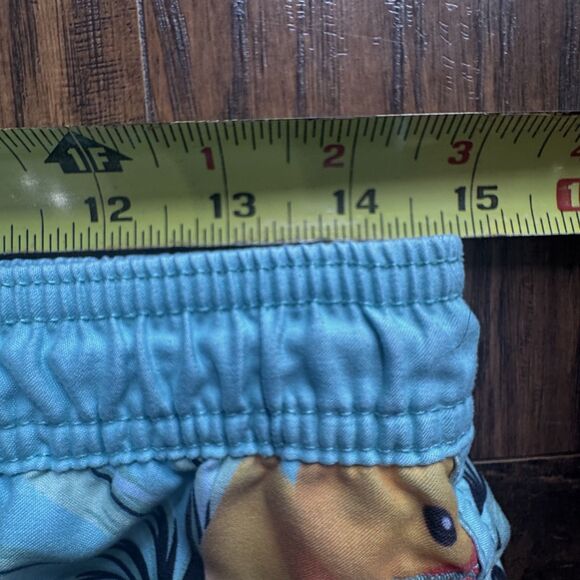 Neff Board Shorts Swim Trunks Mens Small Surf Aqua Drawstring Yellow Ducky - Picture 7 of 8